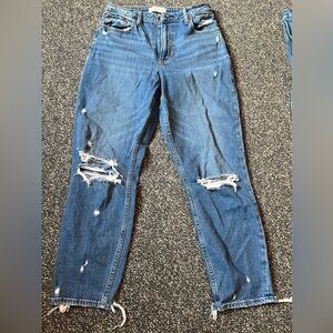 Distressed Blue Jeans